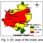 Fig. 3. EC map of the study area