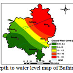 Fig. 5. Depth to water level map of Bathinda district