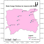 Fig. 1: Amaravathi river basin with identified rain gauge stations