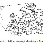 Fig.1. The position of 45 meteorological stations in Madhya Pradesh.