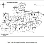 Fig.2. Map showing increasing or decreasing trend