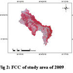 Fig 2: FCC of study area of 2009
