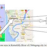 Fig. 1: Sample collections area in Karnafully River of Chittagong city in Bangladesh.