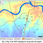 Fig. 2: Map of the MSW dumping site along with soil samples