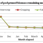 Figure 3: Per cent weight loss of pod pruned biomass remaining under A. procera based land uses