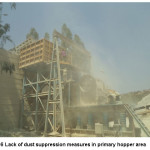 Figure 6 Lack of dust suppression measures in primary hopper area